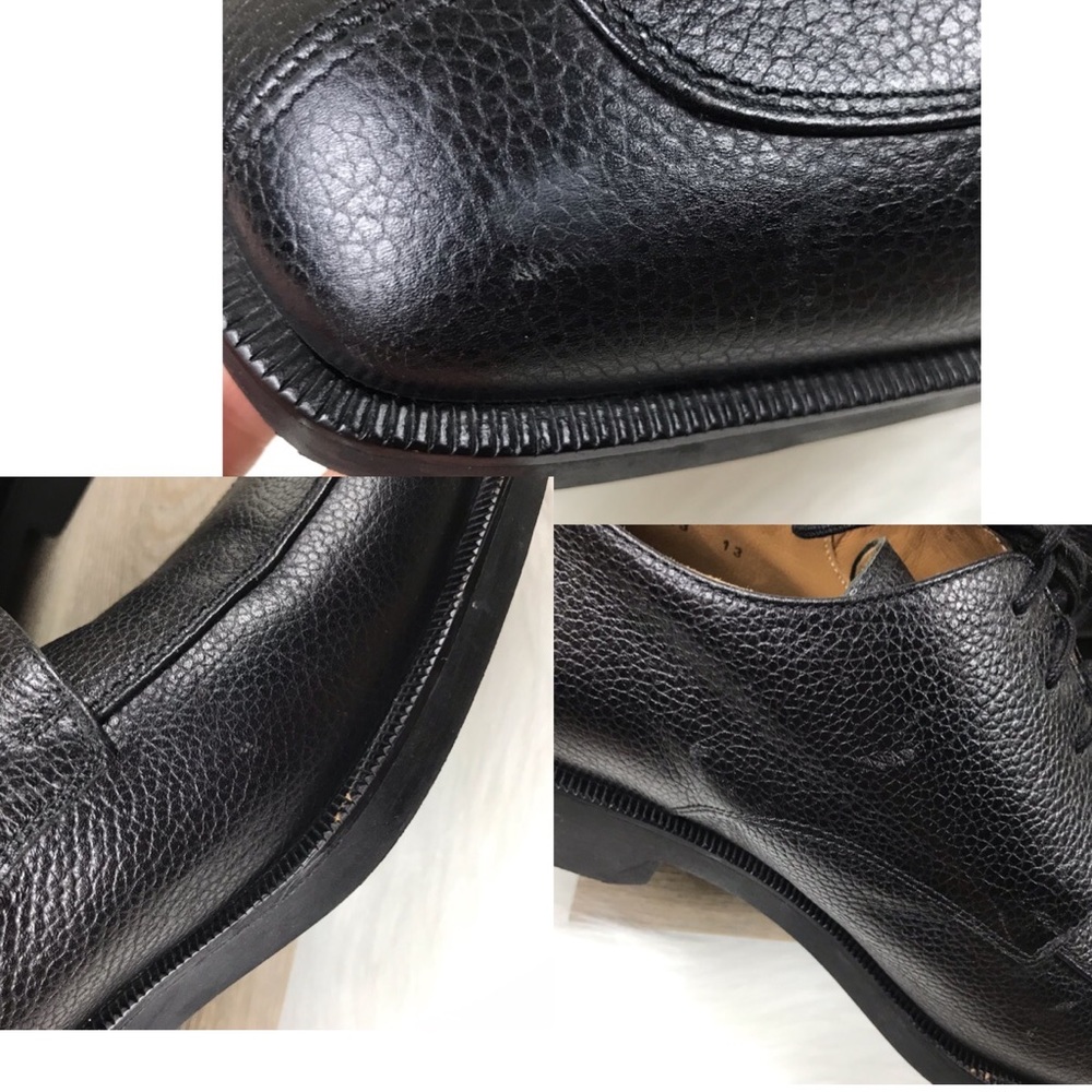 Michael Toschi Calaveras Split Toe Derby Black Pebble Leather Oxford Shoes 13 - Picture 9 of 15